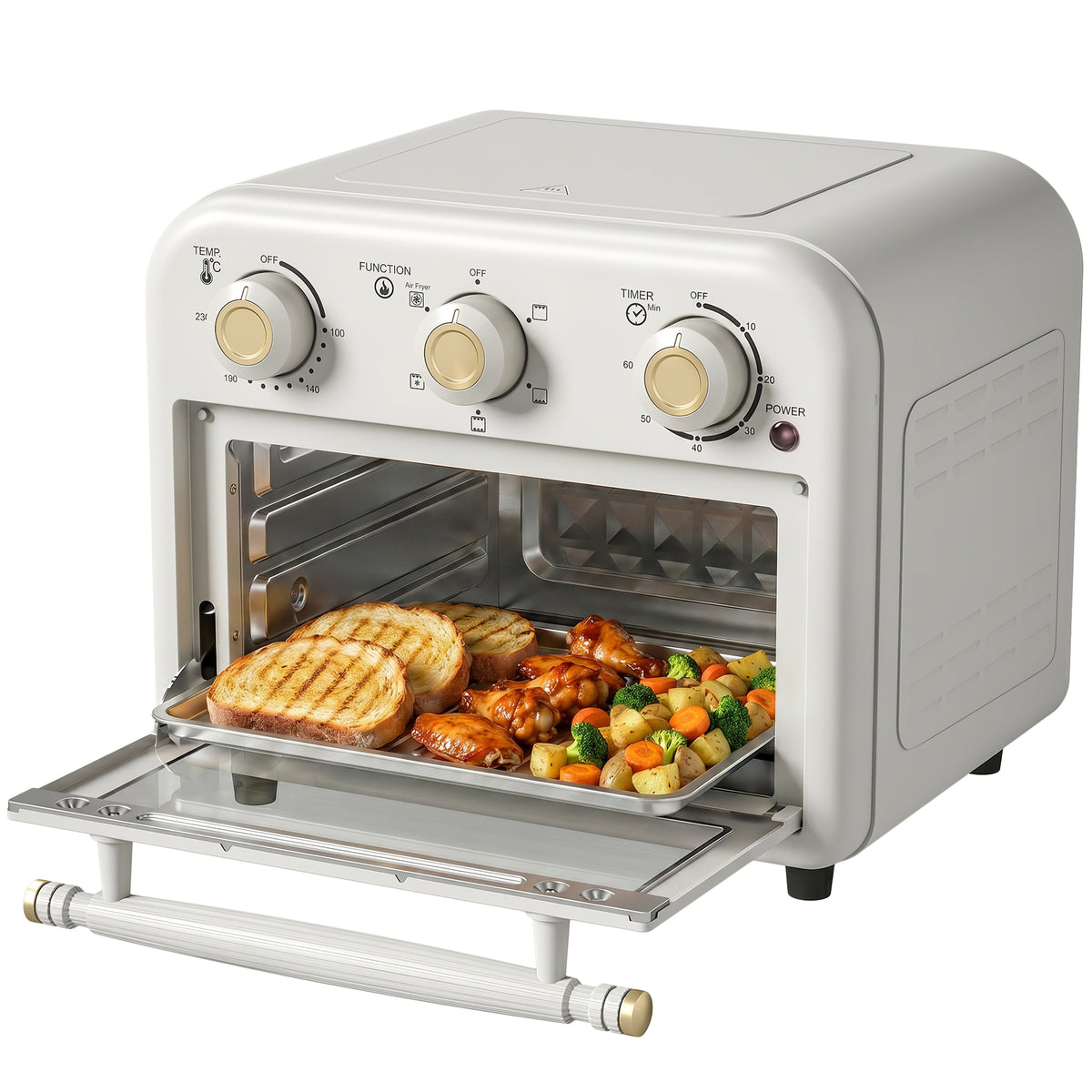 Heißluftfritteuse 12 Liter Mini Backofen mit Umluft 5 Programme