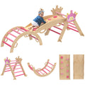 8-in-1 Indoor-Kletterger¨¹st f¨¹r Kinder, Prinzessinnen-Design, Rutsche, Rampe, Bogen, Holz