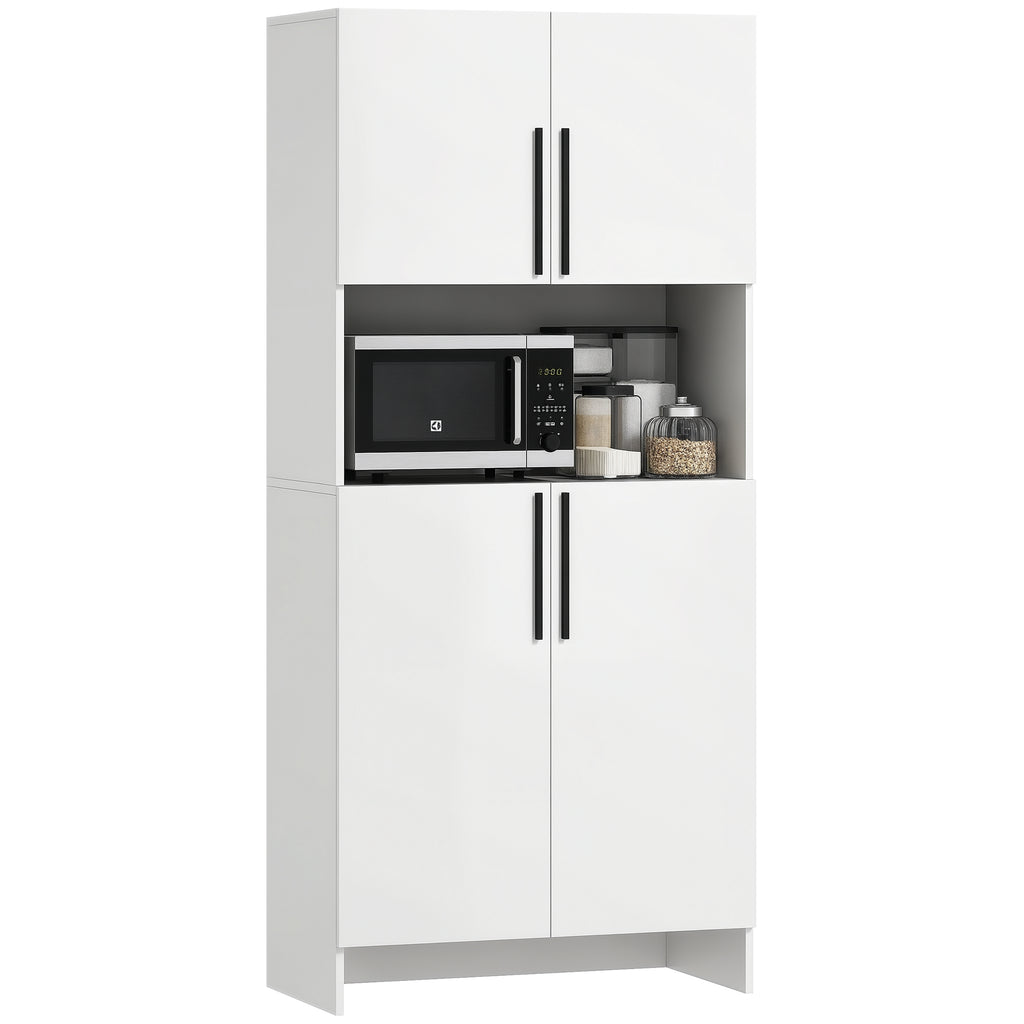 K¨¹chenschrank, Vorratsschrank f¨¹r K¨¹che, Wohnzimmer, Esszimmer, Schr?nke, Regale, Mikrowellenablage, Spanplatte, Wei?