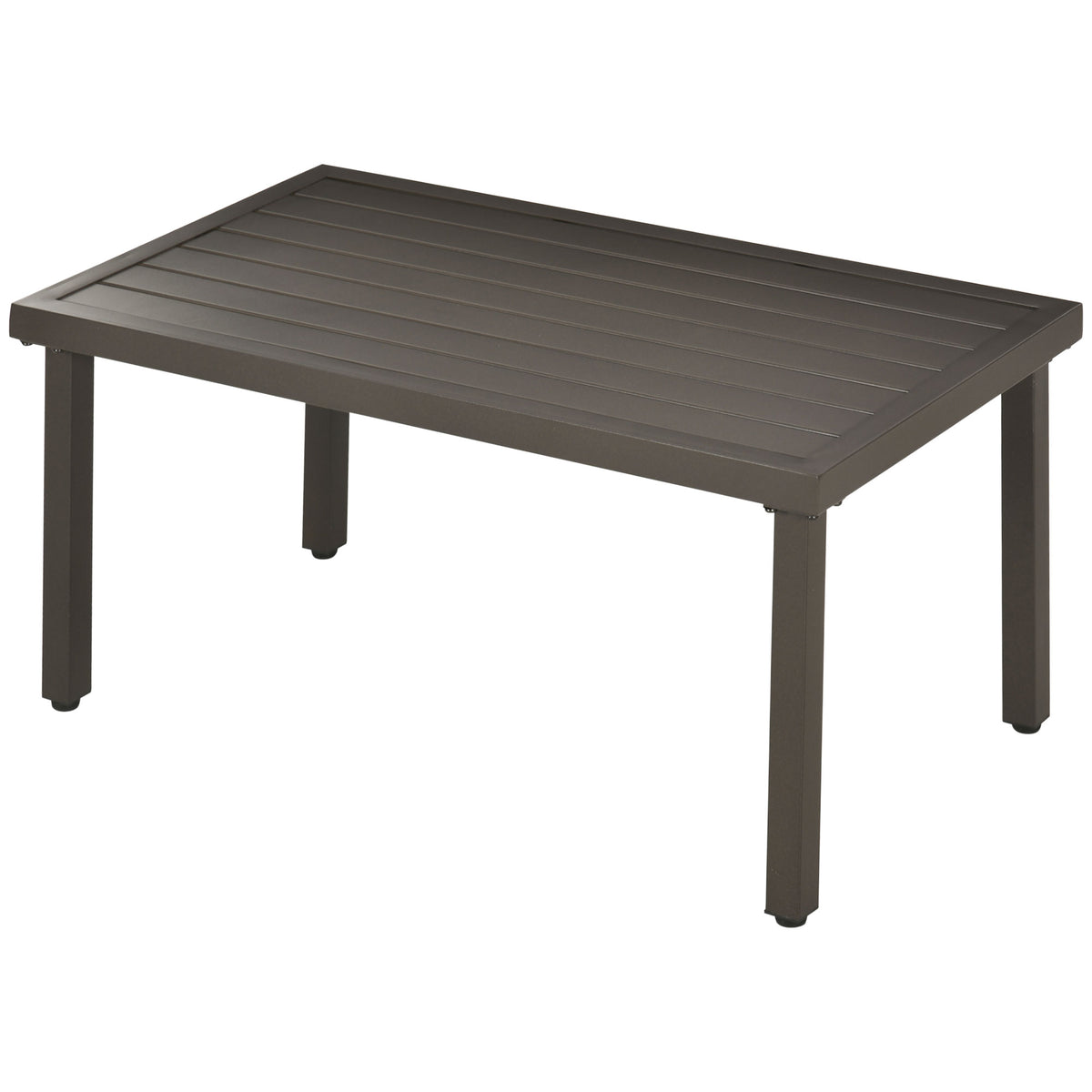 Gartentisch, Beistelltisch, Stahlrahmen, braun, 91 x 51 x 46 cm