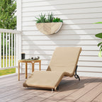 Sonnenliege Polyrattan Gartenliege mit Kissen, wetterfest Liege 120 kg belastbar 166 x 63 x 76 cm Beige