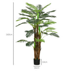 K¨¹nstliche Palme, 1,6 m, realistische Zweige, Dekorationspflanze, Kunststoff, mit Topf, Braun+Gr¨¹n
