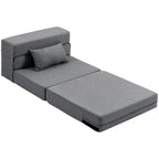 3 in 1 Schlafsessel mit Leinenoptik 80 x 80 x 64 cm Dunkelgrau