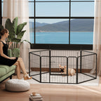 6 Panels Dog Playpen, Portable Detachable Puppy Pen with Door, for Small Dogs, 60cm High, Grey