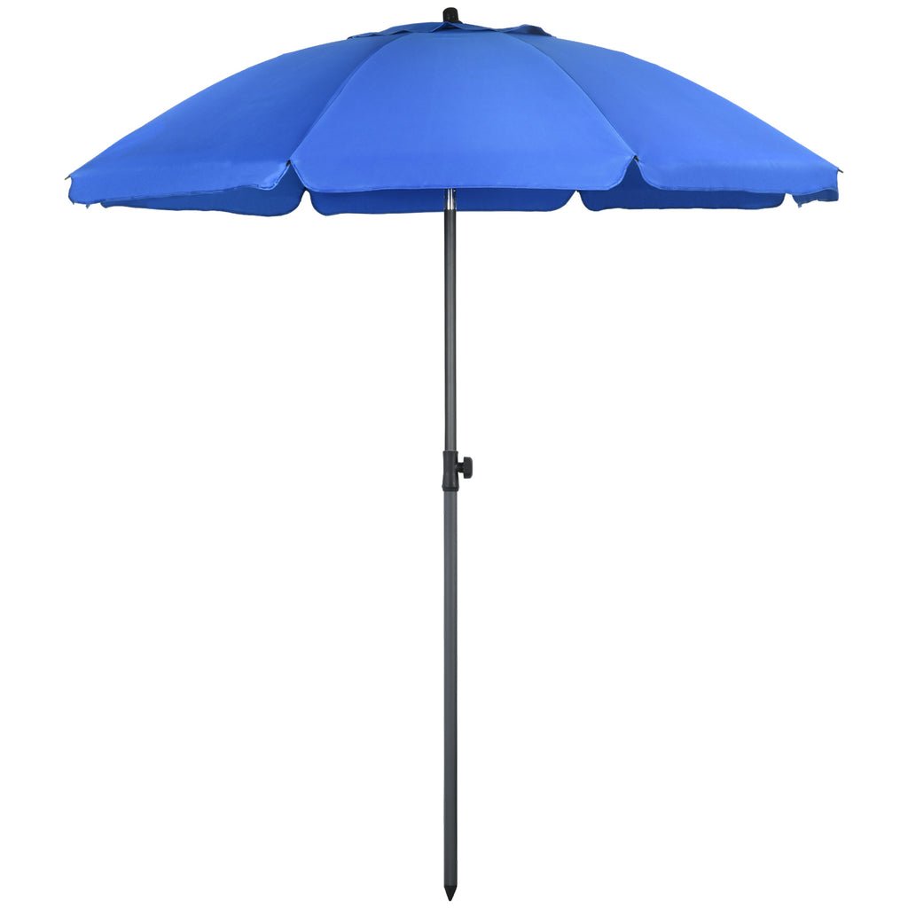 Strandschirm, Sonnenschirm, mit Bel¨¹ftungs?ffnungen, verstellbare Neigung, UV50+ ?1,80, Blau