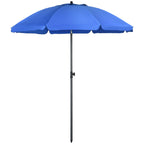 Strandschirm, Sonnenschirm, mit Bel¨¹ftungs?ffnungen, verstellbare Neigung, UV50+ ?1,80, Blau