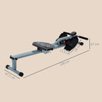 Rudergerät für Zuhause, Hydraulisches Fitness-Rudergerät mit LCD-Display, 12 Widerstandsstufen, Rudermaschine belastbar bis 100kg Fitnessgerät Trainingsgerät für das Ganzkörpertraining