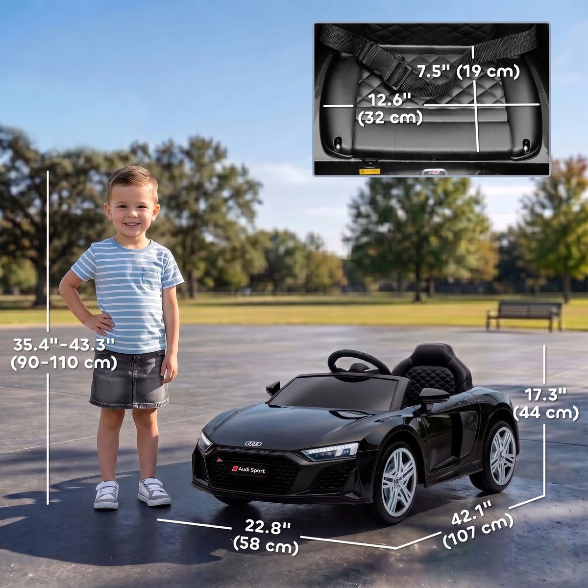 Kinder Elektroauto Audi R8 12V Kinderauto Fernbedienung Schwarz
