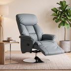 Relaxsessel, Liegefunktion, Lederoptik, Fußstütze, bis 120 kg, 78 x 80 x 109 cm, Grau