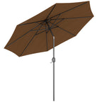  Sonnenschirm Knickschirm Gartenschirm Marktschirm mit Handkurbel Stahl 180/m² Polyester Braun Ø2,95 x 2,5 m