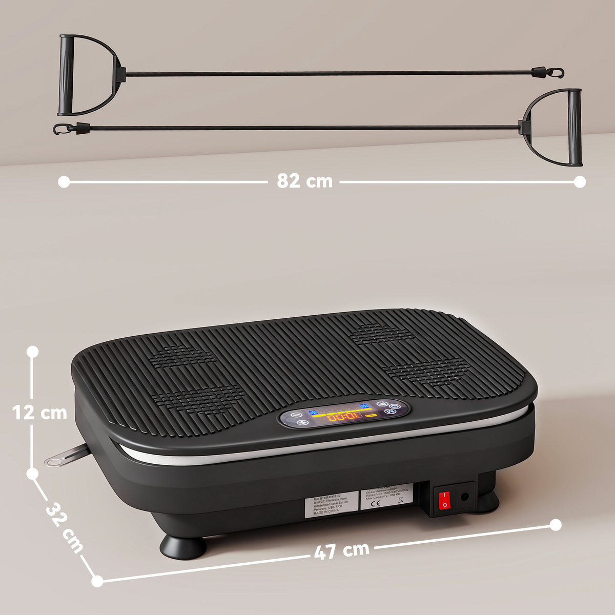 Vibrationsplatte f¨¹r Fitness¨¹bungen, Bluetooth-Funktion, Fernbedienung, 99 Geschwindigkeitsstufen, Kunststoff, Stahl, Schwarz