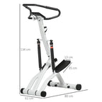 STEPPER mit 12 Widerstandsstufen, LCD-Anzeige, 2 Rollen, 80 cm x 61 cm x 134 cm, Weiß + Schwarz