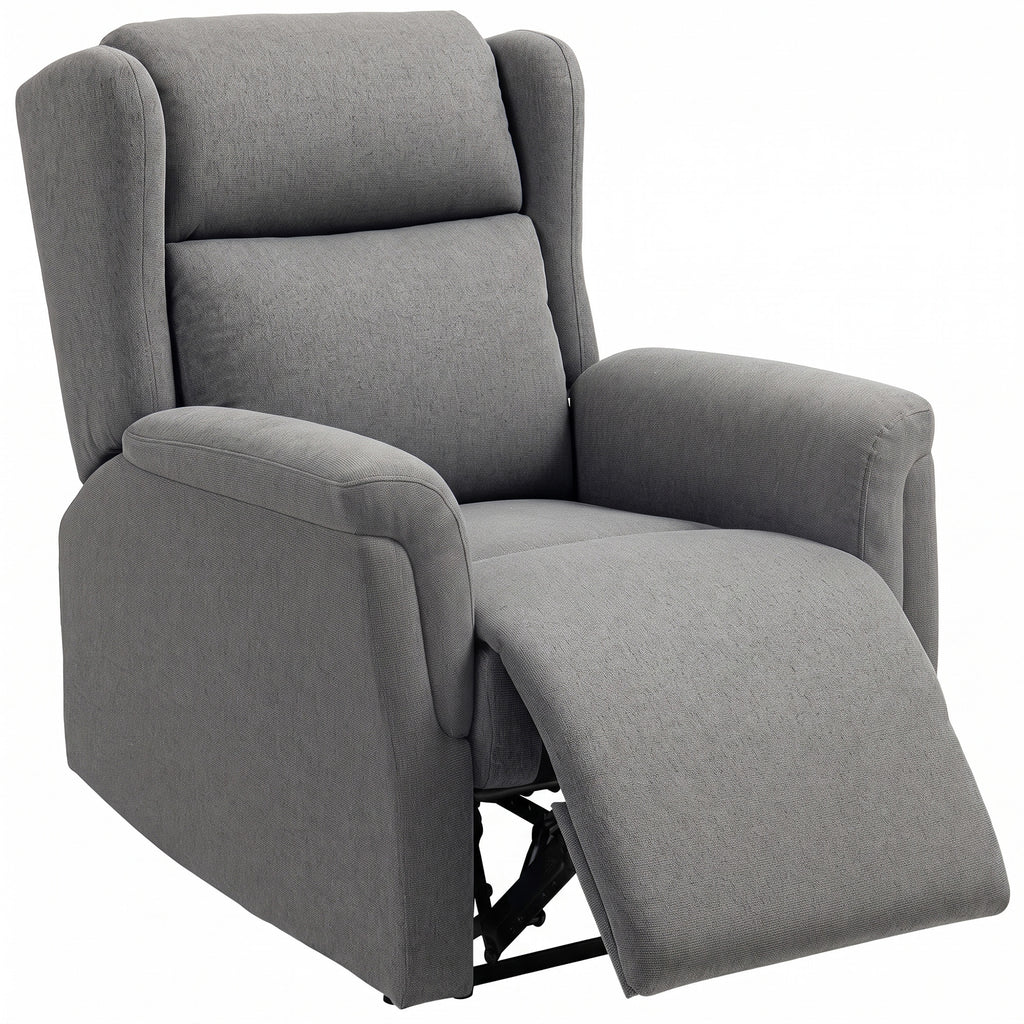 Relaxsessel, Verstellbarer Polstersessel mit Fußstütze, 160° neigbar, Leinenoptik, schneller Aufbau, Dunkelgrau