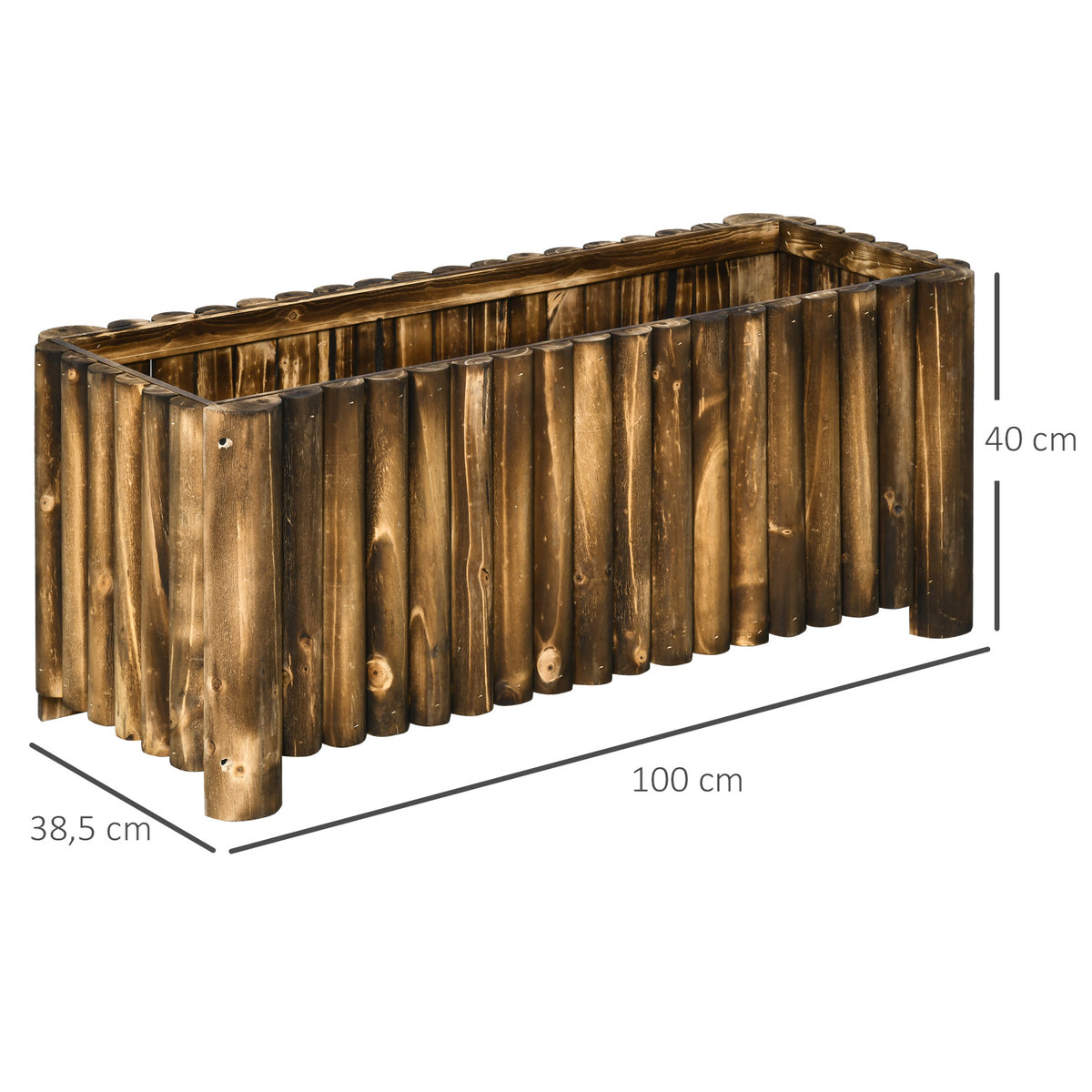 Hochbeet Pflanzkasten Kräuterbeet Pflanzbeet Gemüse Blumenbeet Blumenkasten, Tannenholz 100x38,5x40 cm