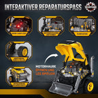 Kids Truck Engine Toy, Excavator Toy Steering Wheel with Spray, Lights and Sounds for 3-6 Years Boys Girls, Yellow