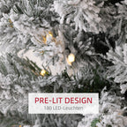 Weihnachtsbaum 210 cm, LED-Lichterkette, Kunstkette, flammhemmend, Metallbasis, Grün