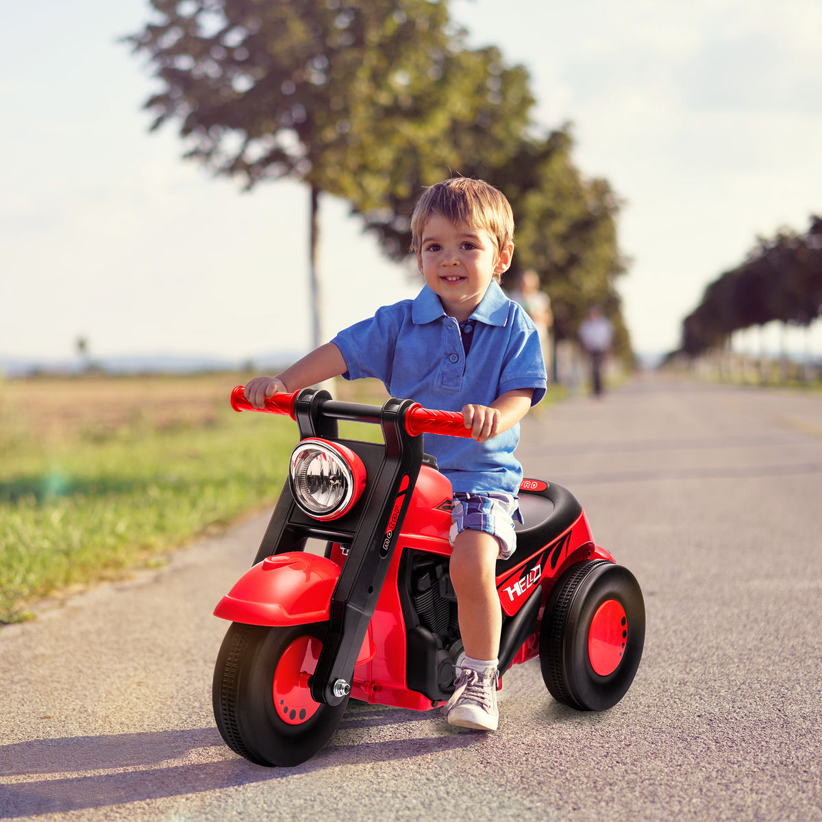 Rutschauto, Motorrad-Design, Musik und Seifenblasen, für 2-5 Jahre, Rot