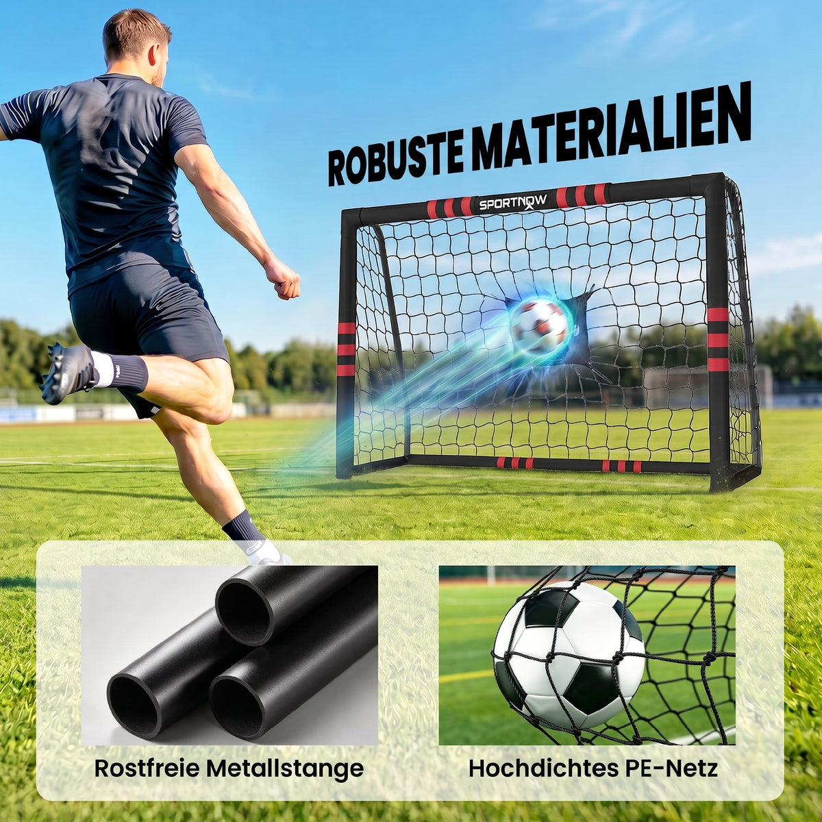 Fußballtor für Garten Groß 180 x 120 cm Jugendliche & Erwachsene