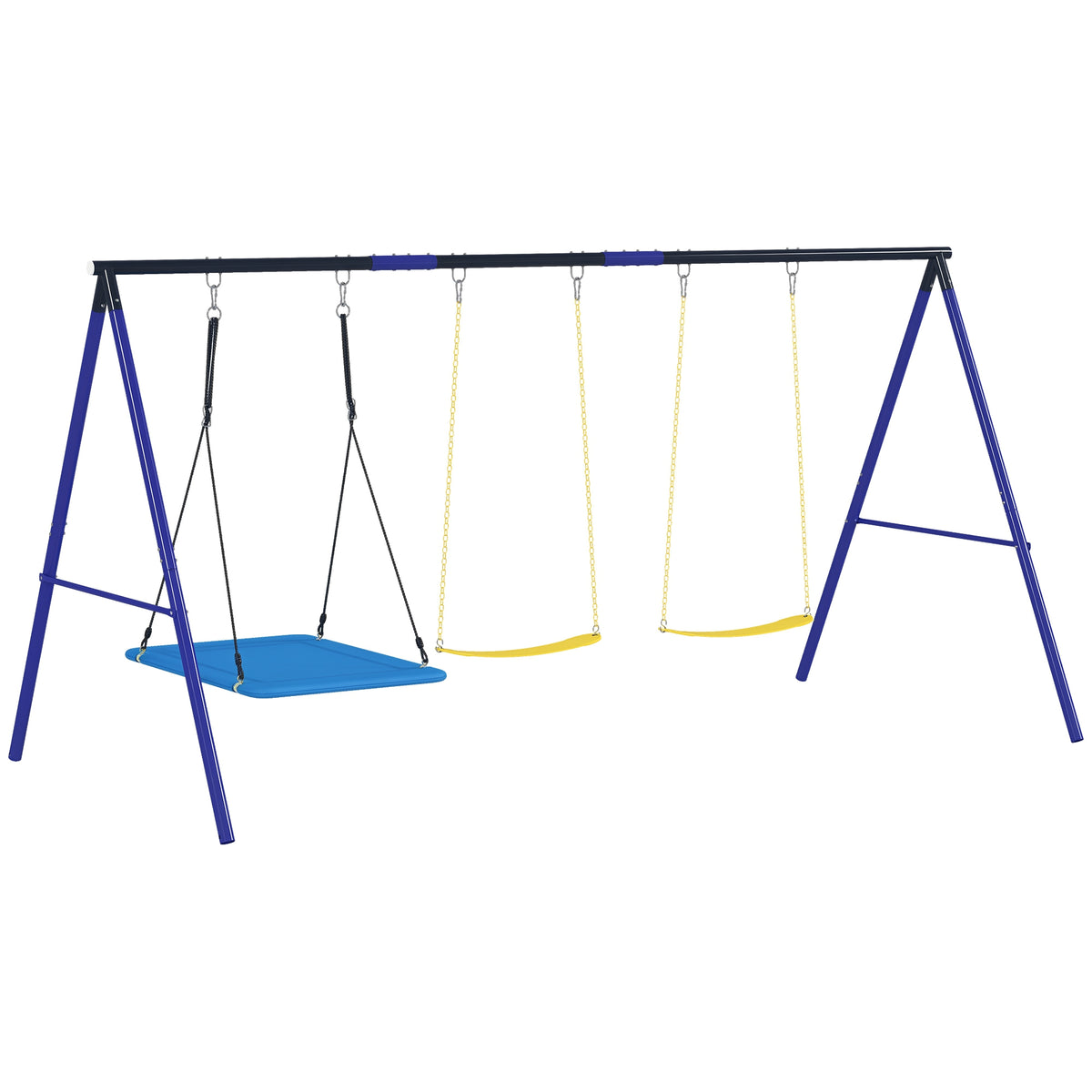 Schaukelset f¨¹r 3 Kinder, 120 kg Belastbarkeit, Outdoor-Schaukeln, Bunt