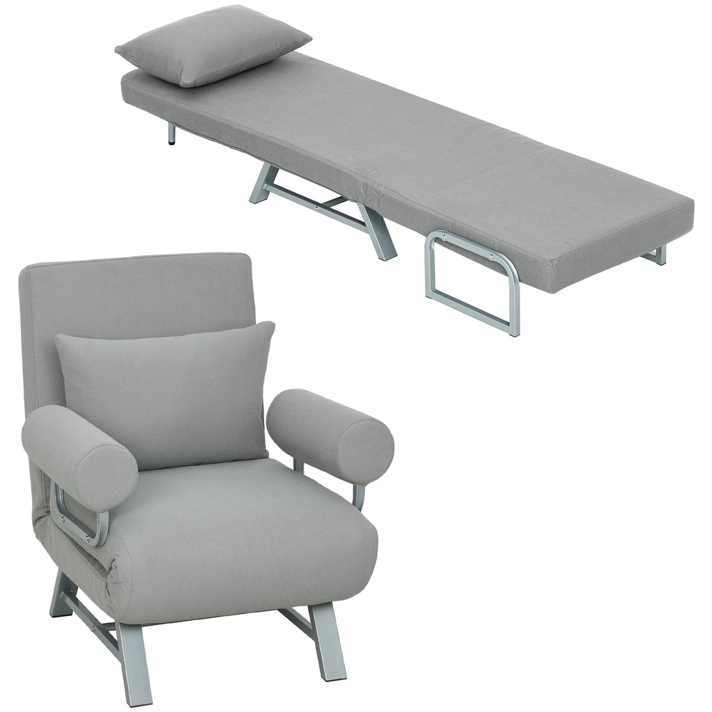 Schlafsessel, Polstersessel, zum G?stebett umwandelbar, ergonomisch, Hellgrau