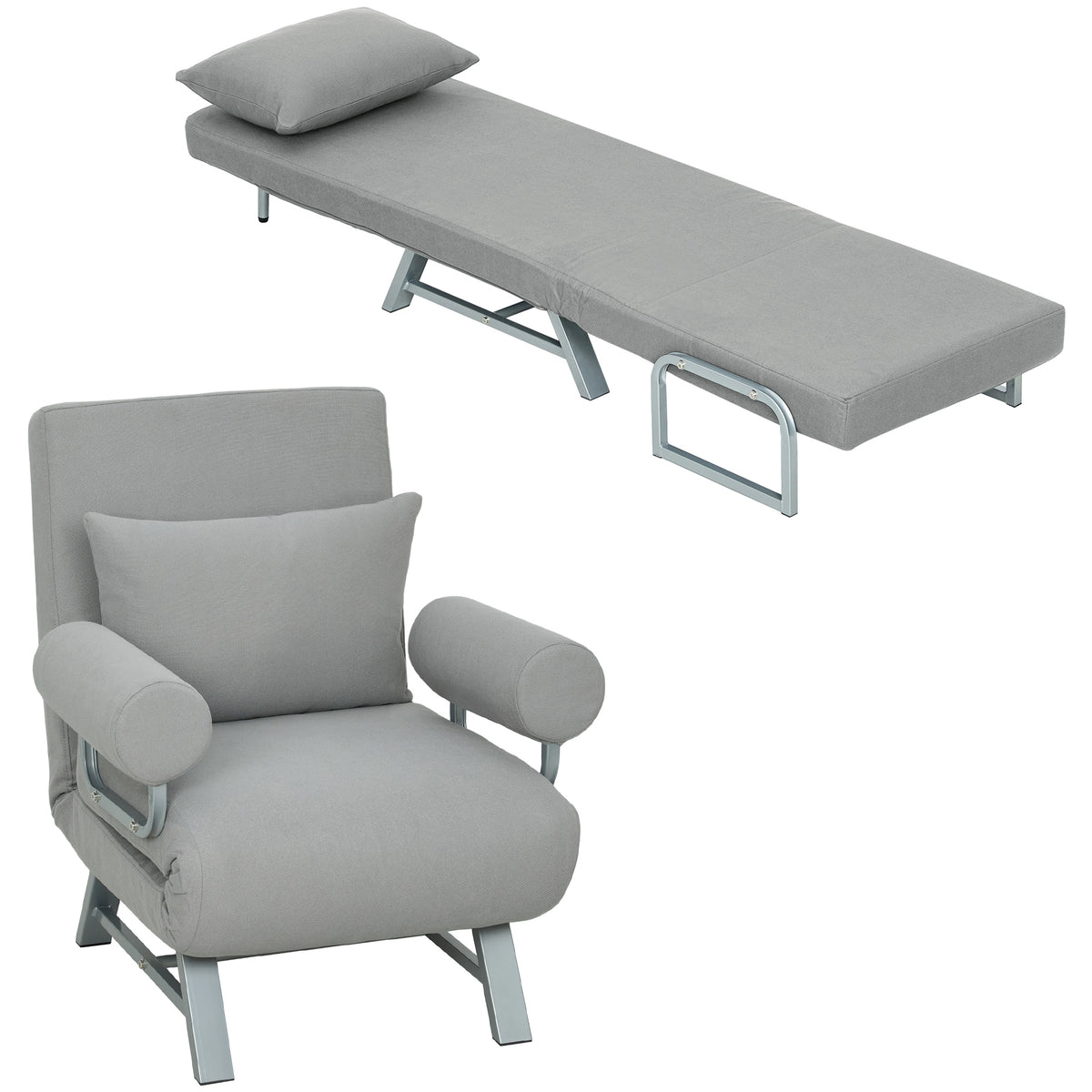 Schlafsessel, Polstersessel, zum G?stebett umwandelbar, ergonomisch, Hellgrau