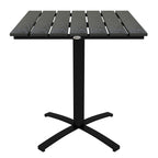 Terrassentisch, für 4 Personen, Holzoptik, Aluminiumrahmen, 70 x 70 x 76 cm, Grau