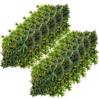 12 Stück künstliches Pflanzenwand Hecke 50x50 cm UV-Schutz Sichtschutz Mehrblättriges Design Heckenpflanze für Garten Outdoor Dekor