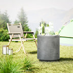 Outdoor-Tisch, Beistelltisch mit K¨¹hler, Eiseimer, Hellgrau