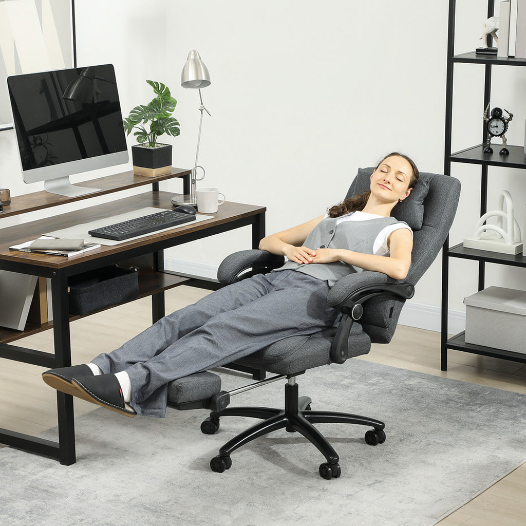Massage-B¨¹rostuhl, USB-Schnittstelle, schwenkbare R?der, Dunkelgrau