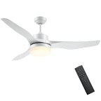 Deckenventilator mit LED-Licht, 2-in-1 Design, mit Timer, Fernbedienung, Deckenlampe mit Ventilator, Weiß