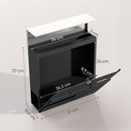 Locking Galvanised Steel Letterbox - Charcoal Grey/Black