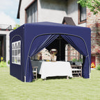 3 x 3 m Pavillon, Pop-up Gartenzelt mit Seitenwänden und Tragetasche, UPF50+, höhenverstellbar, Sand