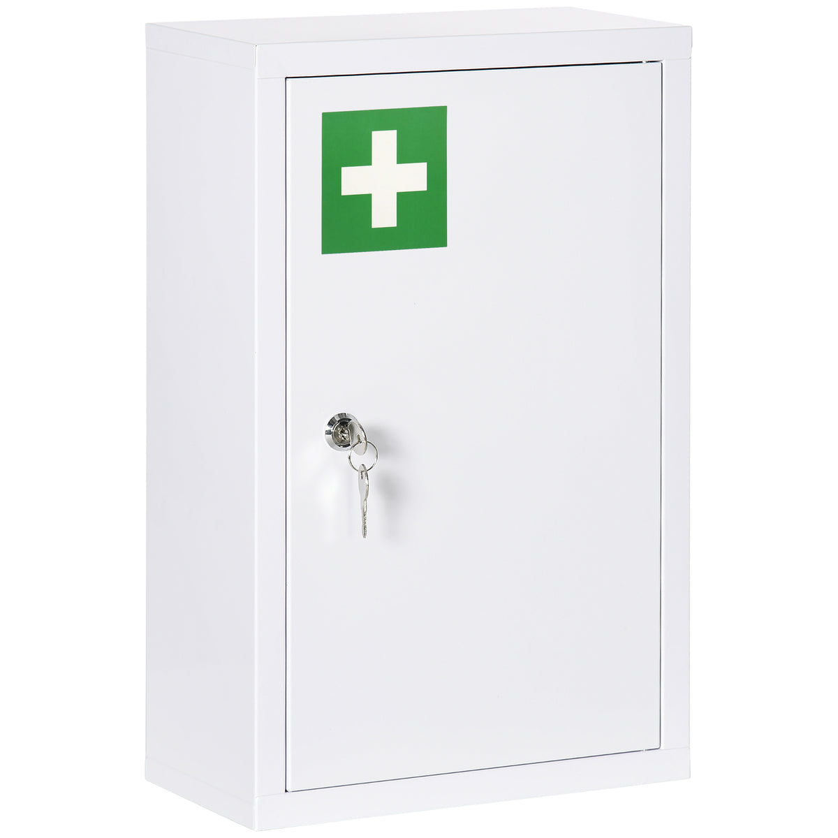Medizinschrank, abschlie?bar, Einlegeb?den, Stahlgeh?use, 30x14x46 cm, Wei?
