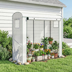 Mini Greenhouse, Garden Tomato Growhouse with Roll-Up Door and 2 Mesh Windows, PE Cover, 200 x 75 x 188 cm, White