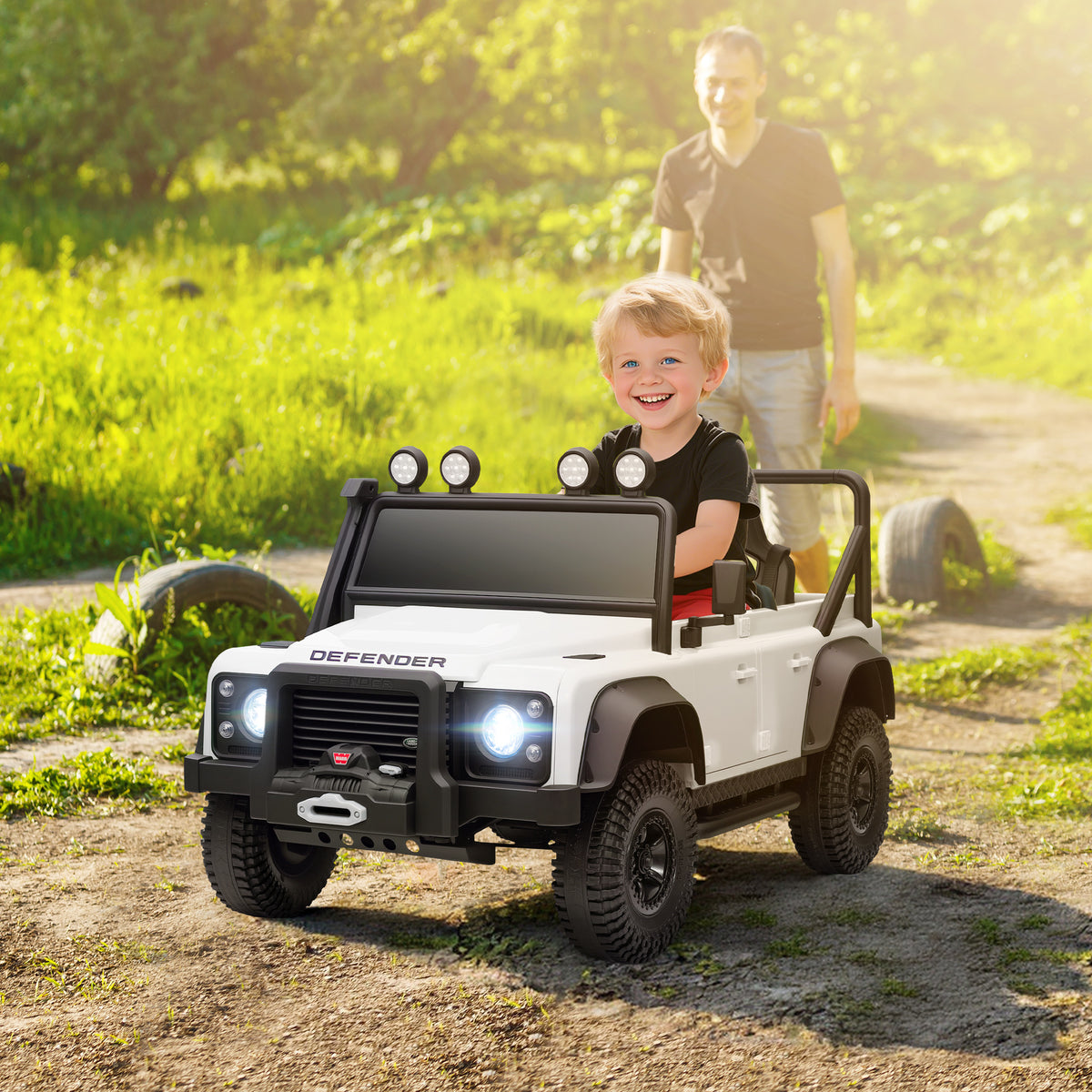 Kinder-Elektroauto, 12V Batterie-Betrieb, Fernbedienung, Musik-Funktion, Hupe, LED-Lichter, Wei?