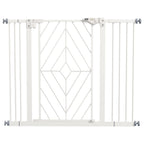 Pressure Fit Stair Gate Dog Gate w/ Auto Closing Door, Double Locking, Easy Installation, for 74-100cm Openings - White