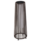 Garden Rattan Lamp, 61 cm Tall Solar Rattan Floor Lamp, Solar Garden Light with Auto On/Off LED Light, IP44 Waterproof for Outdoor, Porch, Pathway, Terrace, Brown