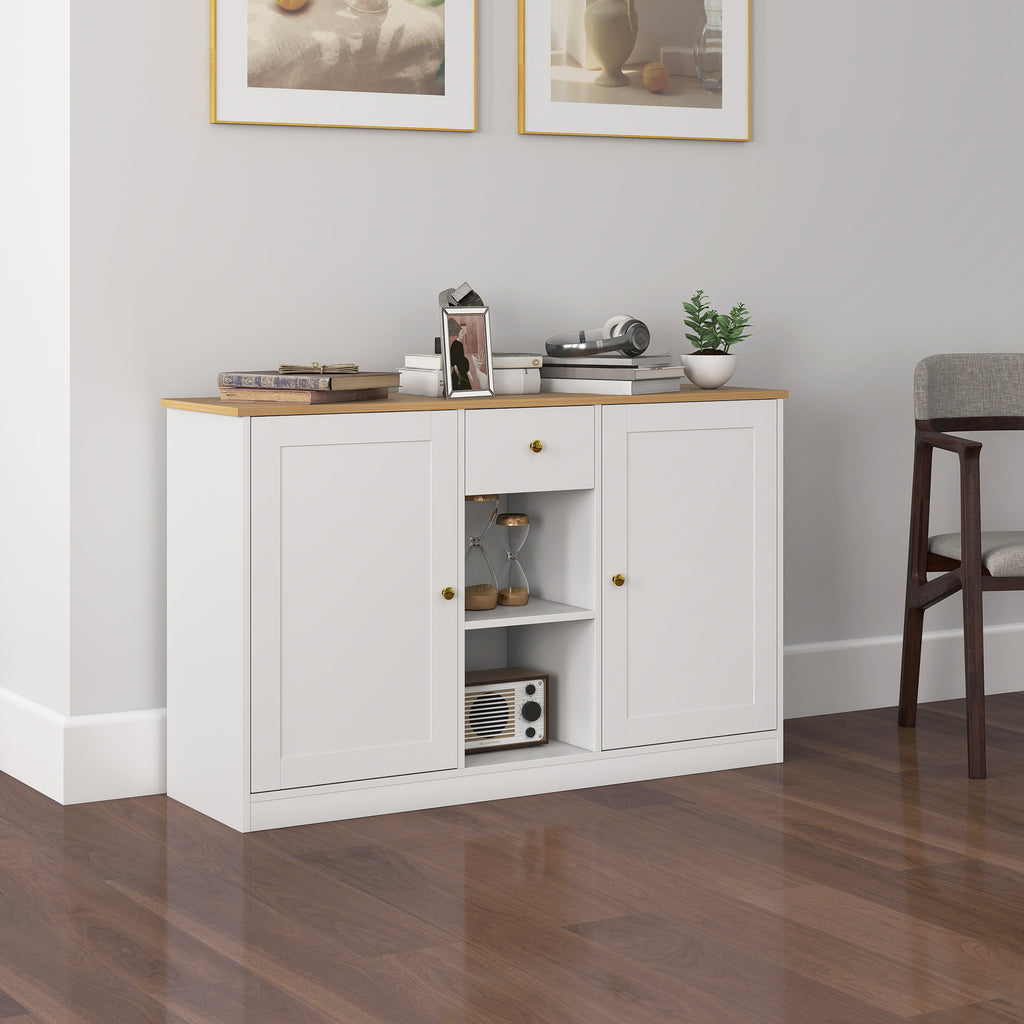 K¨¹chenkommode, Sideboard mit Schublade, Schr?nken, Regalen, Spanplatte, Wei?