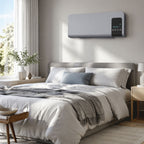 Elektro-Heizung, Wandmontage, Schwingfunktion, 2 Modi, Timer, LED-Anzeige, Grau