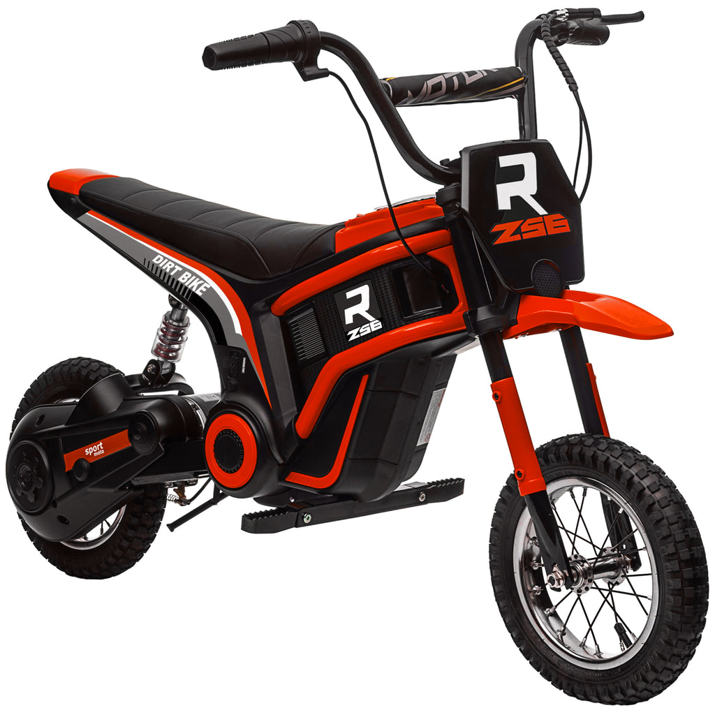 Elektro-Motorrad f¨¹r Kinder, 24V Kindermotorrad mit Hupe, Leuchte, mit Drehgriff-Gashebel, 8-16 km/h, 8-12 Jahre, Rot