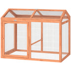 Hühnerstall Freilaufgehege mit Sitzstange Doppeltüren, aus Holz und Metall, für 2 Hühner, 104 x 70,5 x 84 cm Orange