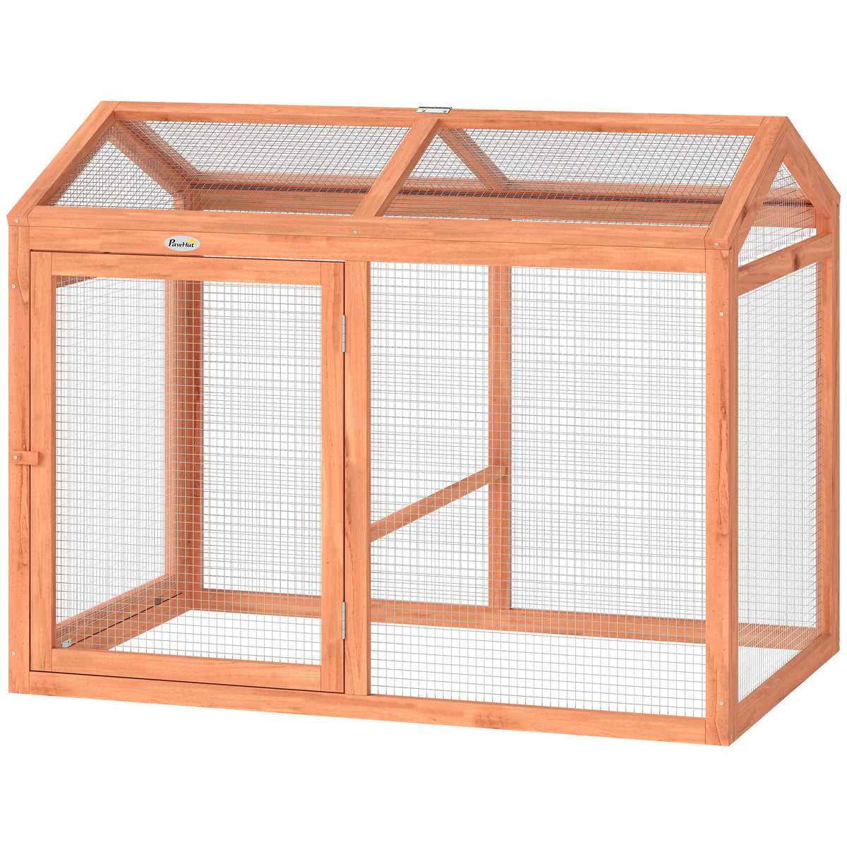 Hühnerstall Freilaufgehege mit Sitzstange Doppeltüren, aus Holz und Metall, für 2 Hühner, 104 x 70,5 x 84 cm Orange