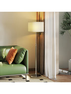 Stehlampe Dimmbar mit Leinenschirm E27 Höhenverstellbar Beige