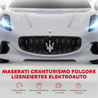 12V Kinder-Elektroauto, Kinderfahrzeug mit LED-Lichtern, Musik, Hupe, für Kinder von 3-5 Jahren, Grau