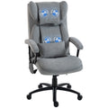 Ergonomischer Massage-Bürostuhl mit 4 Knetpunkten, Chefsessel mit hoher Butterfly-Rückenlehne, breitem Sitz, Grau