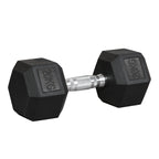 20KG Single Rubber Hex Dumbbell Portable Hand Weights Dumbbell Home Gym