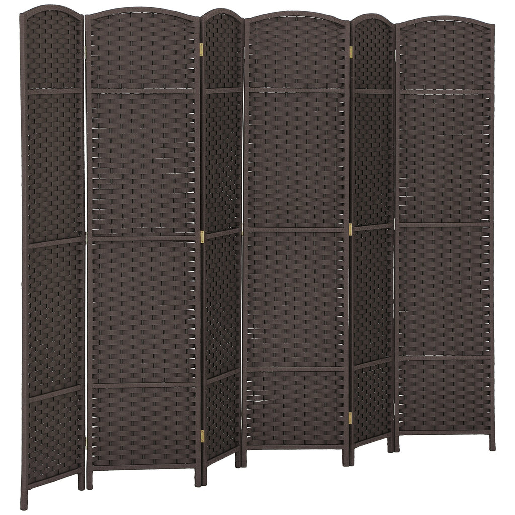 6-teiliger Raumtrenner, Faltbarer Sichtschutz, Sichtschutzwand f¨¹r Wohnzimmer, Schlafzimmer, Homeoffice, Braun