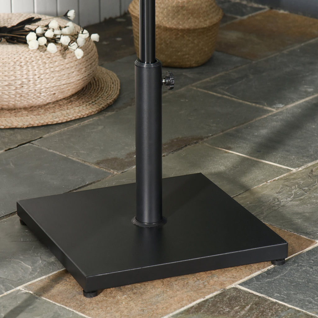 ¦µ35/38/48MM 18KG Steel Square Parasol Stand Base w/ Adjustable Knob Umbrella Stand Garden Patio Outdoor Home, Black