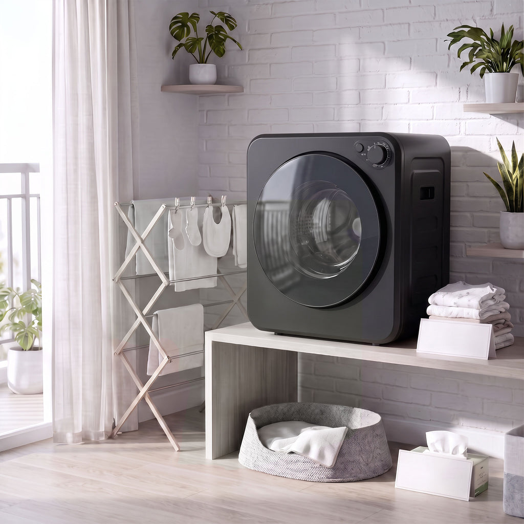 Mini Wäschetrockner 4 kg 5 Programme 800W/400W Freistehend Schwarz