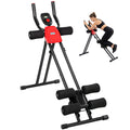 Bauchtrainer, Klappbarer Bauchmuskeltrainer mit LCD-Anzeige, Doppel-Schienen belastbar bis 120 kg, Stahl, Rot
